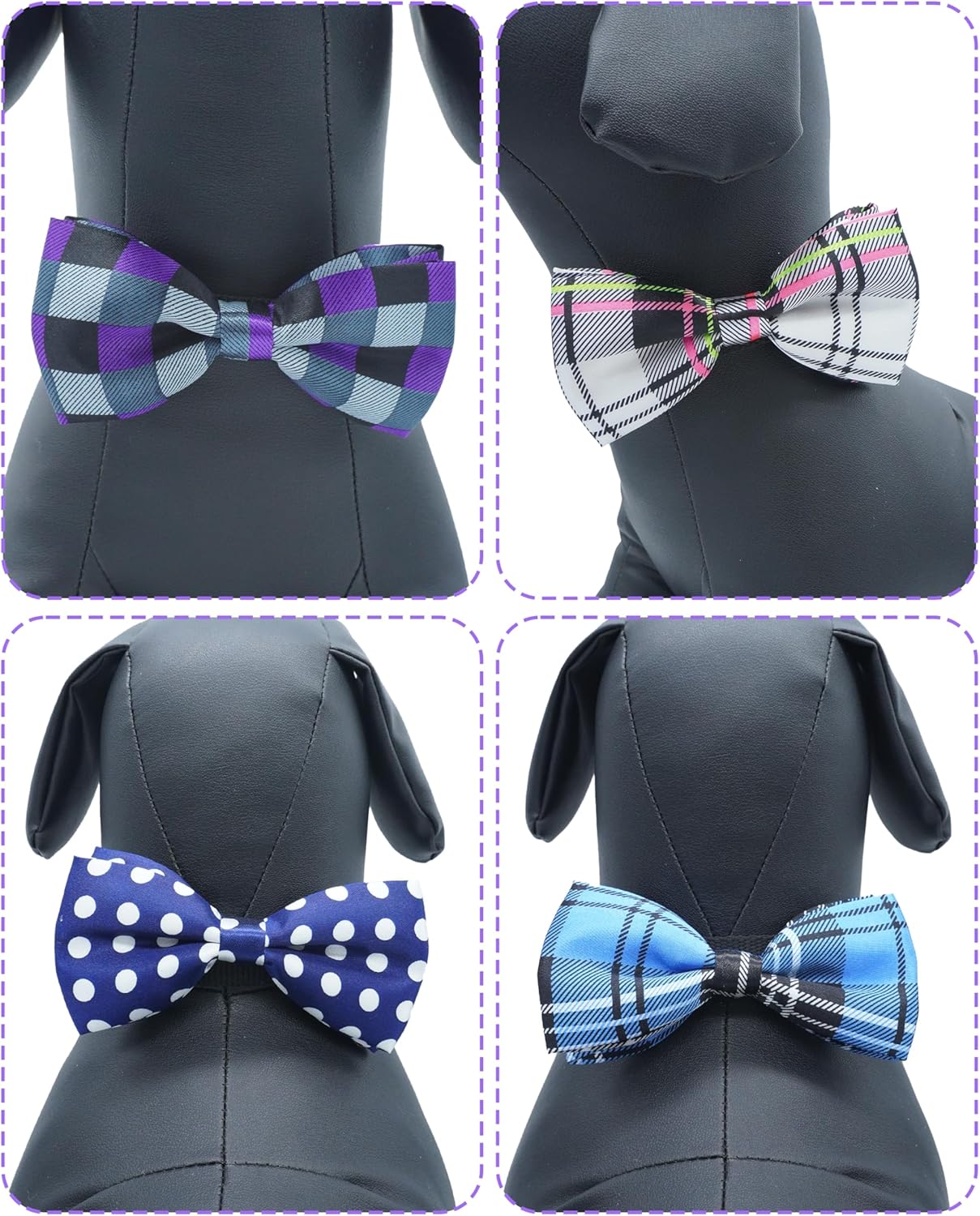 PET SHOW 5 Pack Pet Big Dogs Collar Embellishment Attachment Bow Ties for Medium Large Dogs Collar Charms Accessories Slides Bowties for Birthday Wedding Parties Assorted A Style