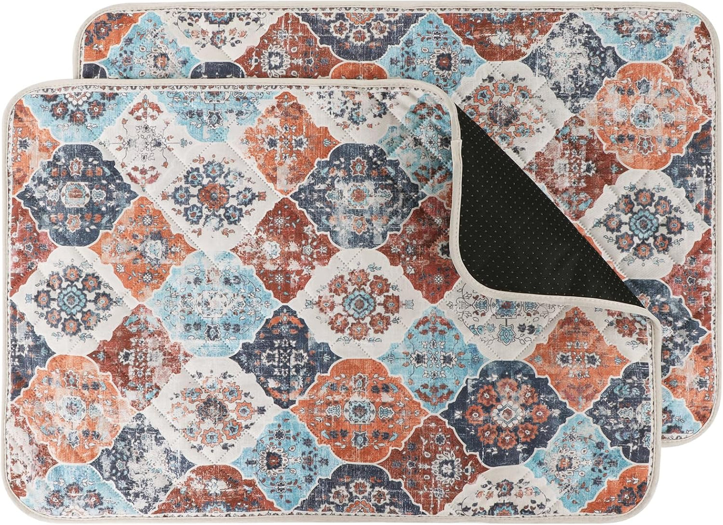 IEUUMLER Washable Pee Pads for Dogs, 2 Pack Reusable Non-Slip Grip, Super Absorbent Waterproof Puppy Pads for Potty Training, Playpen, Crate, Whelping Box EU011 (Orange, 31" x 36")