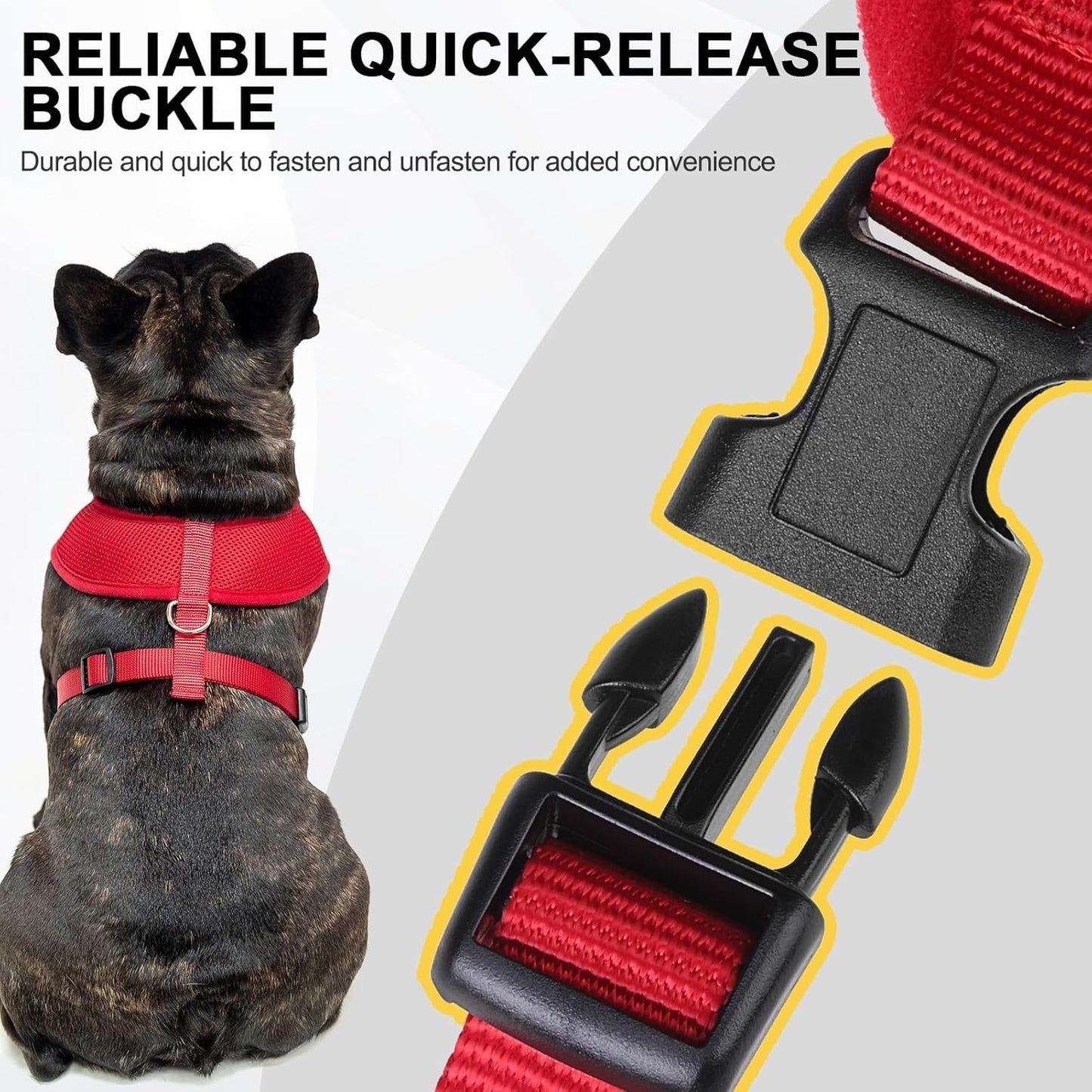 BINGPET No Pull Dog Harness for Small Medium Dogs,All Weather Mesh Step in Vest Harness for Small Dogs,Breathable Mesh Puppy Cat Harnesses,Step-in Air Dog Harness for for Small Dogs,Red,Medium