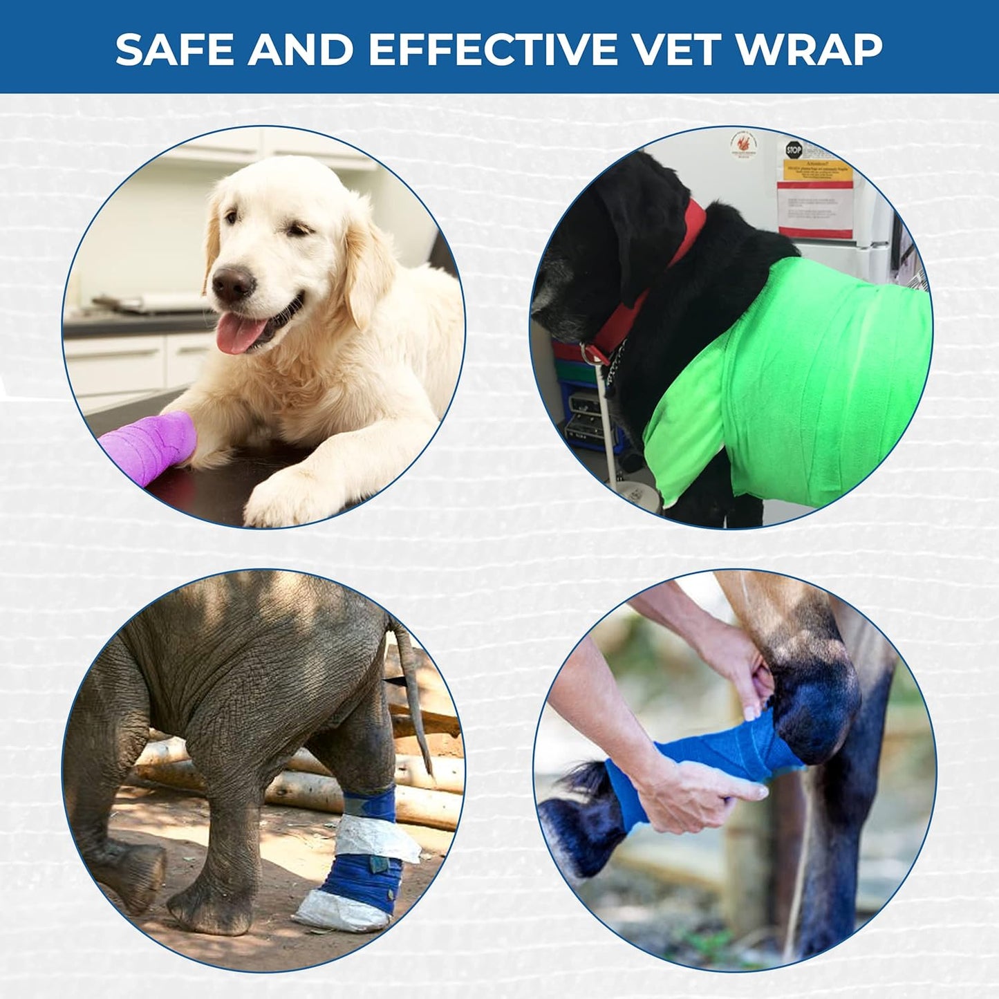 Self Adhesive Bandage Wrap - Pack of 08 Assorted Colors, Non-Woven, Breathable & Water-Resistant Vet Wrap for First Aid, Sports Injury, Body Sprains, & Pets (3 Inch Multicolor - 8 Pack)