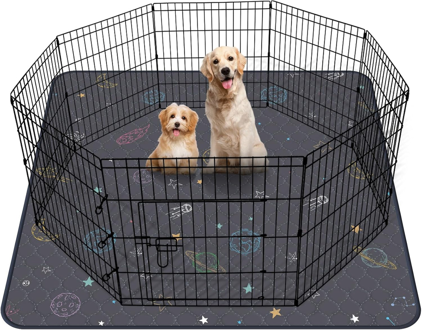 LOOBANI Washable Pee Pads for Dogs: Extra Large Dog Pee Pad Reusable 72" x 72", Absorbent Pet Whelping Pads, Waterproof and Non-Slip Dog Training Mats for Crate, Playpen, Floor, Sofa, Cage, Grey