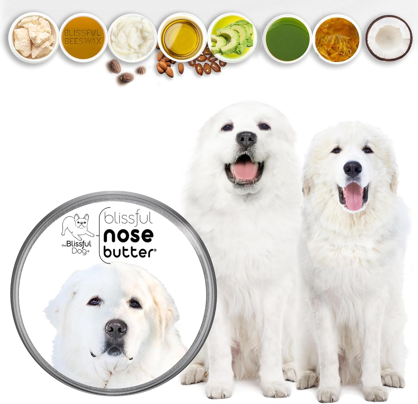 The Blissful Dog Great Pyrenees Unscented Nose Butter, 4-Ounce