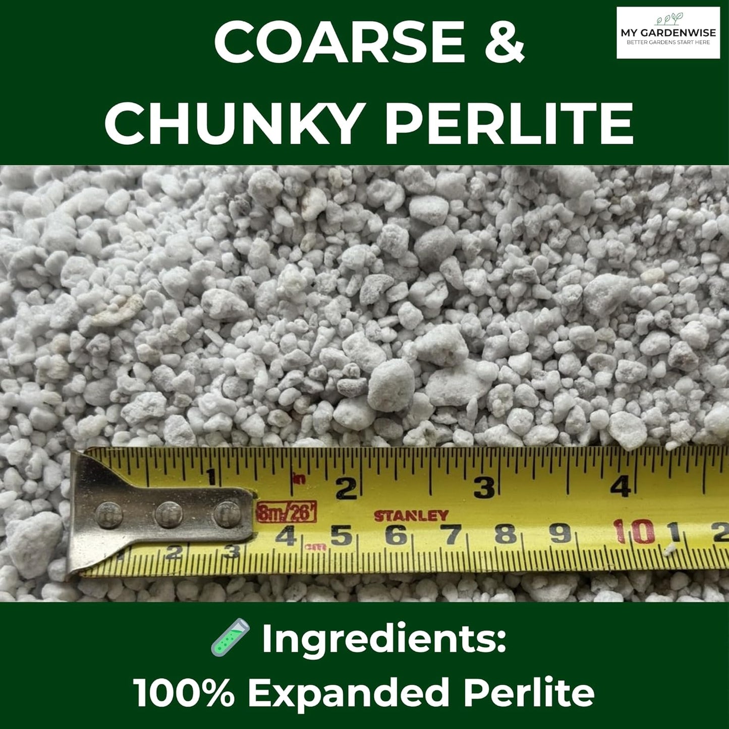 Perlite for Plants, Coarse and Chunky Horticultural Perlite, Organic Perlite for Gardening Indoor & Outdoor, Perlite Bulk Bag, Made in USA (30 quarts)