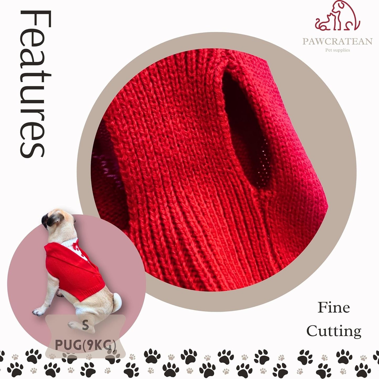 Cute Sweater for Dogs and Cats Soft Flannel Pet Outfit Warm and Cozy Animal Hoodie Small to Large Pet Clothes for Halloween Parties and Everyday Wear (Large, Red Bowtie)