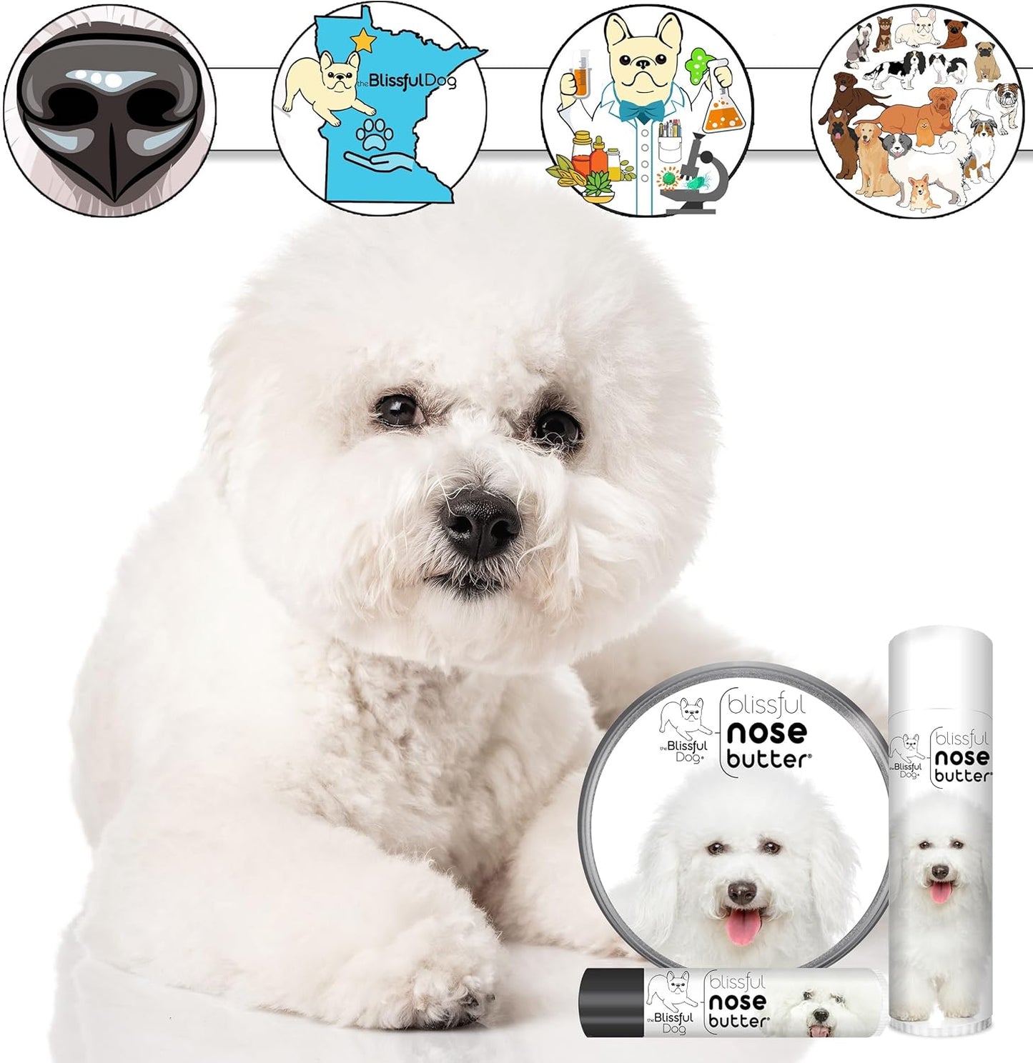 The Blissful Dog Bichon Frise Unscented Nose Butter, 0.50-Ounce