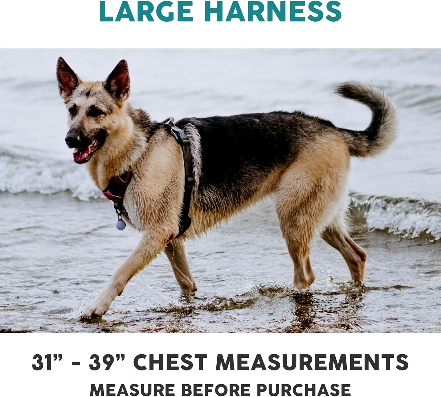 Embark Adventure Dog Harness, Reflective Trim No Pull Dog Harness for Large Dogs - Military Grade Nylon, Front Clip with Gel Lined Handle.