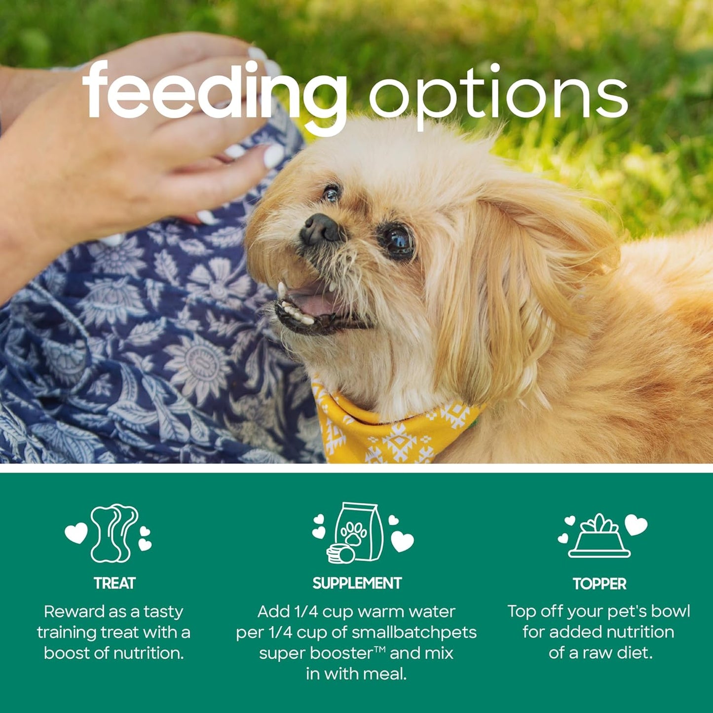 smallbatch Freeze Dried Dog Treats, Superfood Food Topper Lamb Bites for Dogs & Cats, Probiotics, Organic Ingredients, High Protein, Grain Free Healthy Treat or Food Topper, Made in The USA, 7 oz Bag