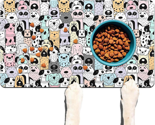 Pet Feeding Mat for Floors Waterproof Dog Mat for Food and Water Absorbent Quick Dry Non Slip mat for Cat Bowls