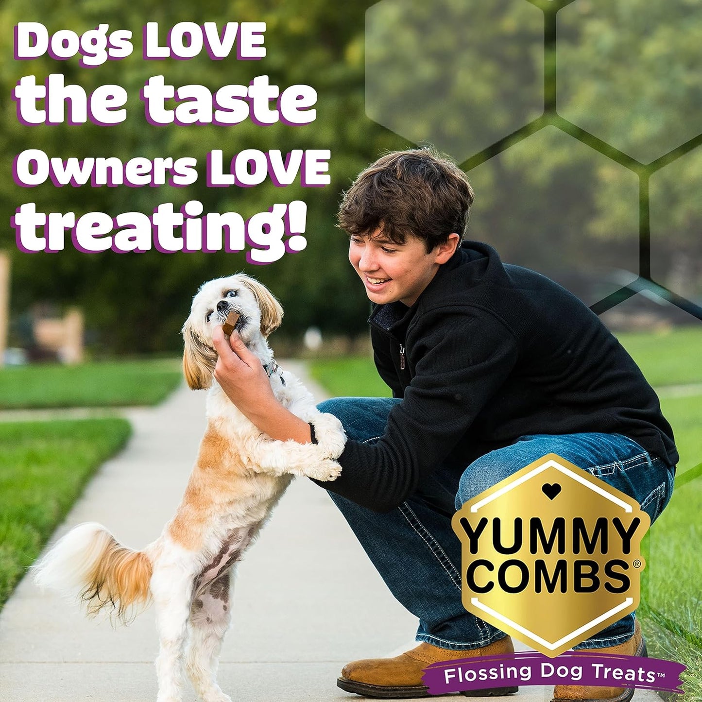 Dog Dental Treats – Vet VOHC Approved – Delicious Chicken Protein – Removes Tartar with Cleaning Comb Shape – Dental Dog Treats for Medium Dogs (36oz, 45 Count)