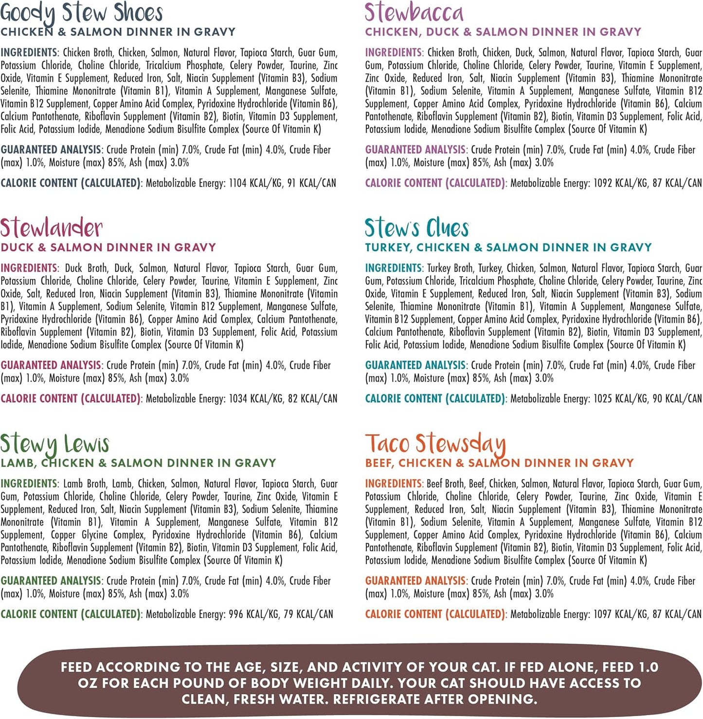 Weruva Classic Stews Cat Food, Spoil Me Stewpid! Variety Pack, 3oz Can (Pack of 18)