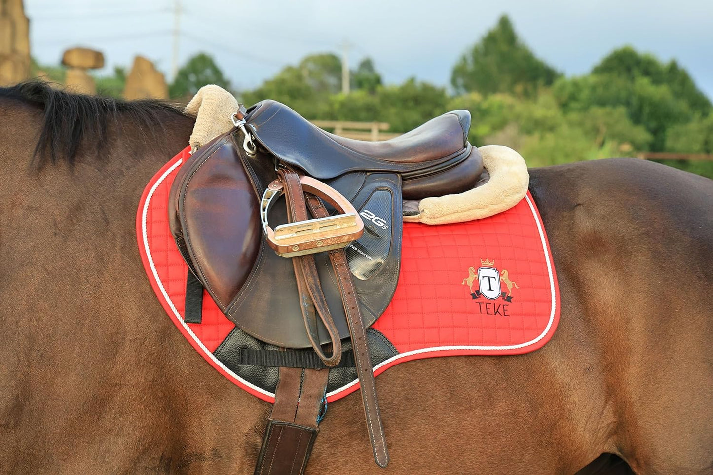 T TEKE Close Contact Saddle Pads,100% Cotton English Saddle Pads for Horses with Moisture-Wicking and Breathable Lining