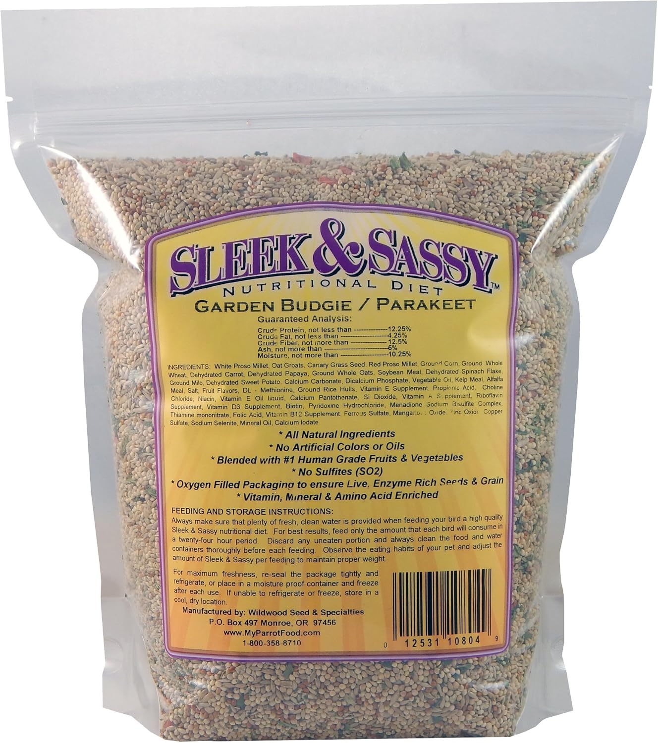 SLEEK & SASSY Garden Budgie (Parakeet) Food (4 lbs.)