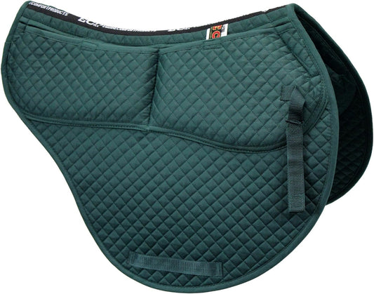 ECP Equine Comfort Products All-Purpose Contoured Correction Saddle Pad with Adjustable Memory Foam Inserts for Custom Support, Non-Slip, Shock Absorbing, 22” Spine, 19.5” Drop