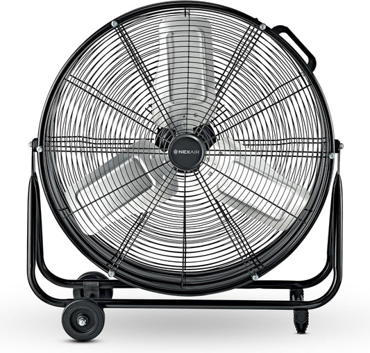 24 Inch High-Velocity Industrial Metal Drum Fan 8,800 CFM, 3-Speed Heavy Duty Floor Fan, 360-Degree Tilt for Commercial, Warehouse, Workshops, Garage, Factory, and Basement with Extreme Power