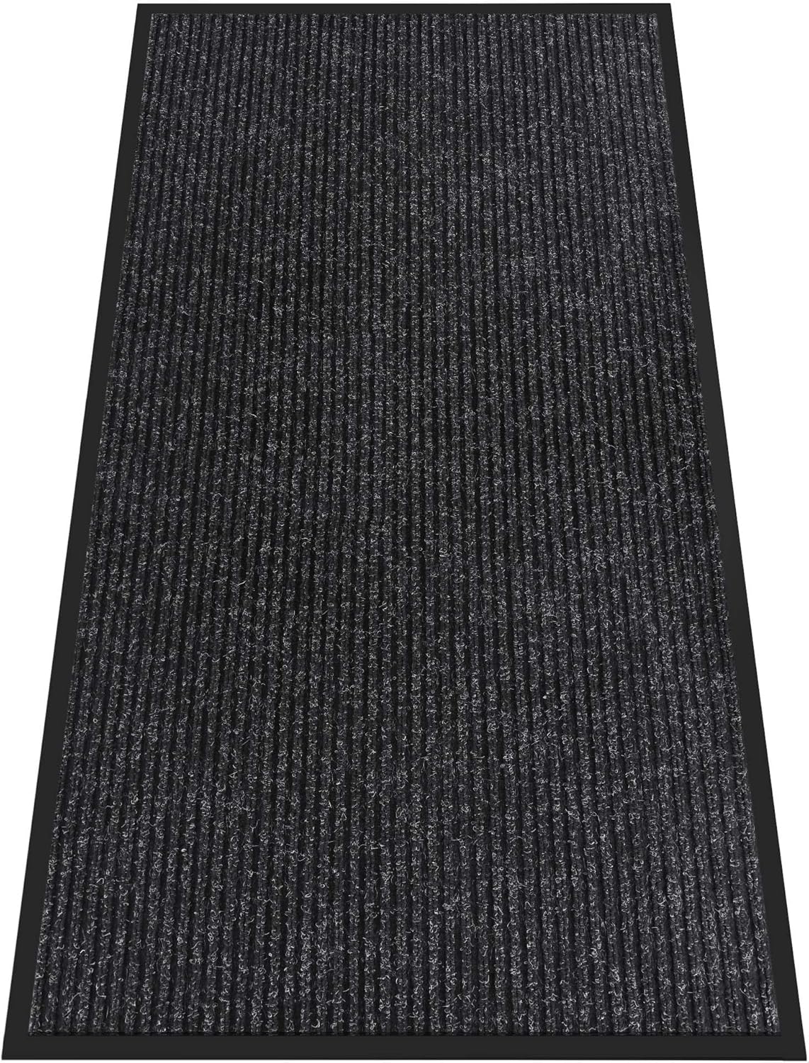 Indoor Outdoor Door Mat, 4' x 2' Doormat for Entryway, Rubber Backing Non Slip Front Door Mat Outside Entrance, Super Absorbent Commercial Floor Mat for Home Office, Black