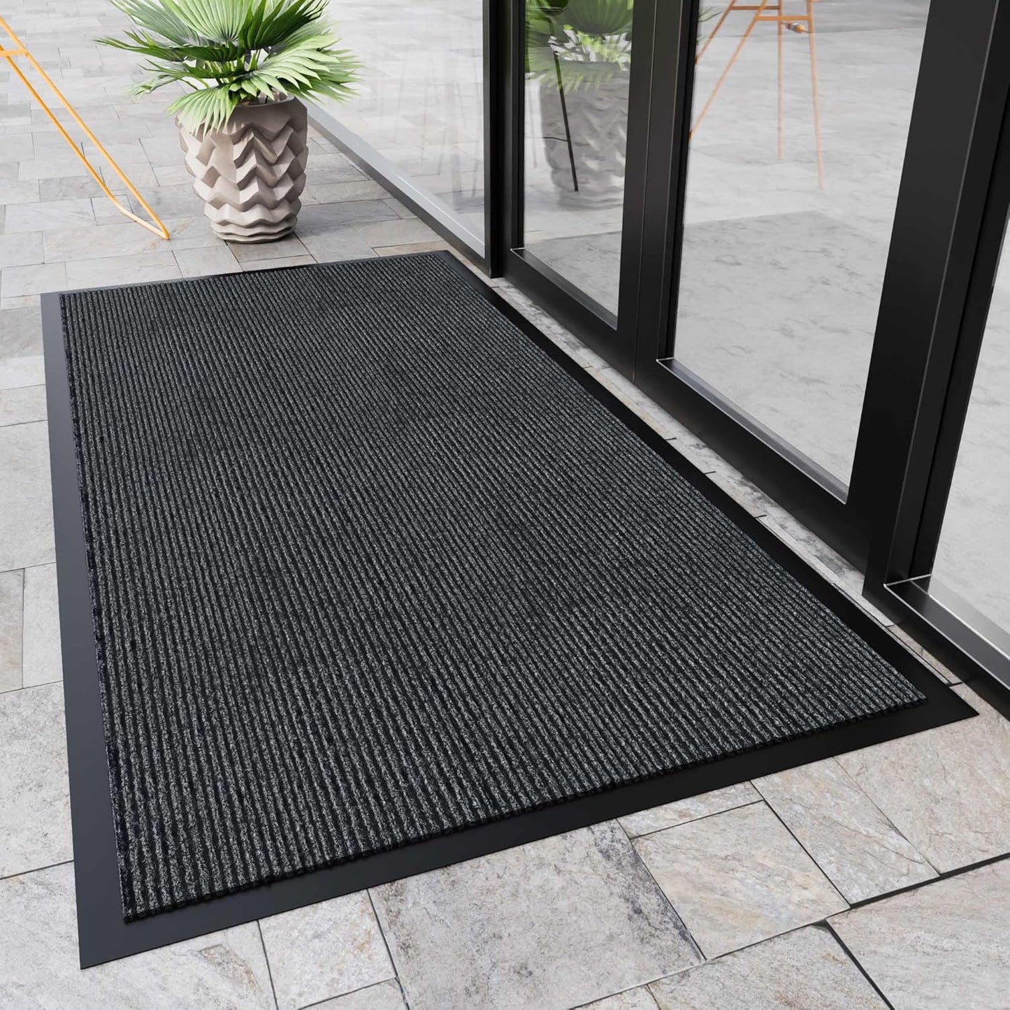 Front Door Mat, 10' x 3' Commercial Floor Mat, Heavy Duty Welcome Mat, Rubber Backing Non Slip Doormat for Entryway