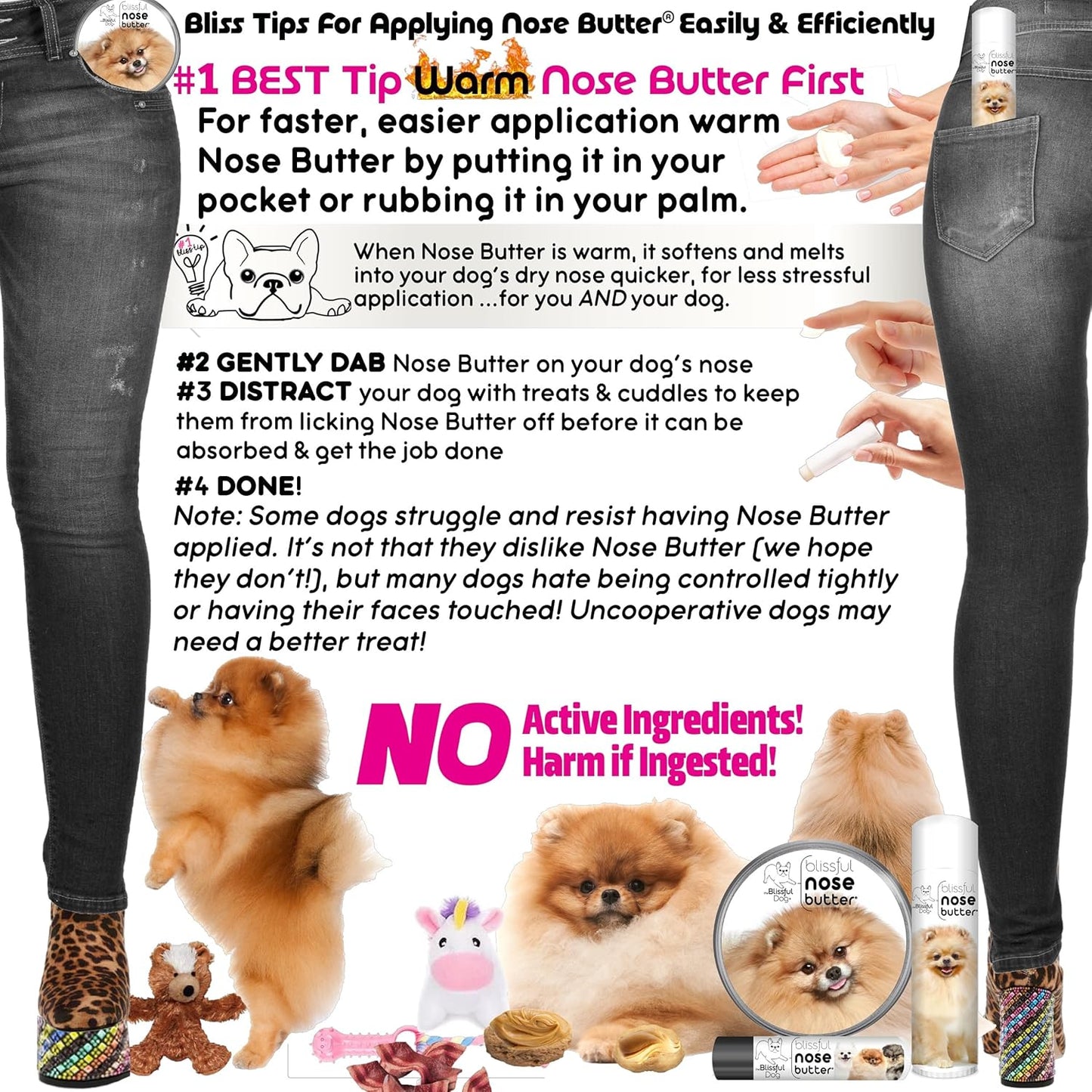 The Blissful Dog Pomeranian Unscented Nose Butter - Dog Nose Butter, 16 Ounce