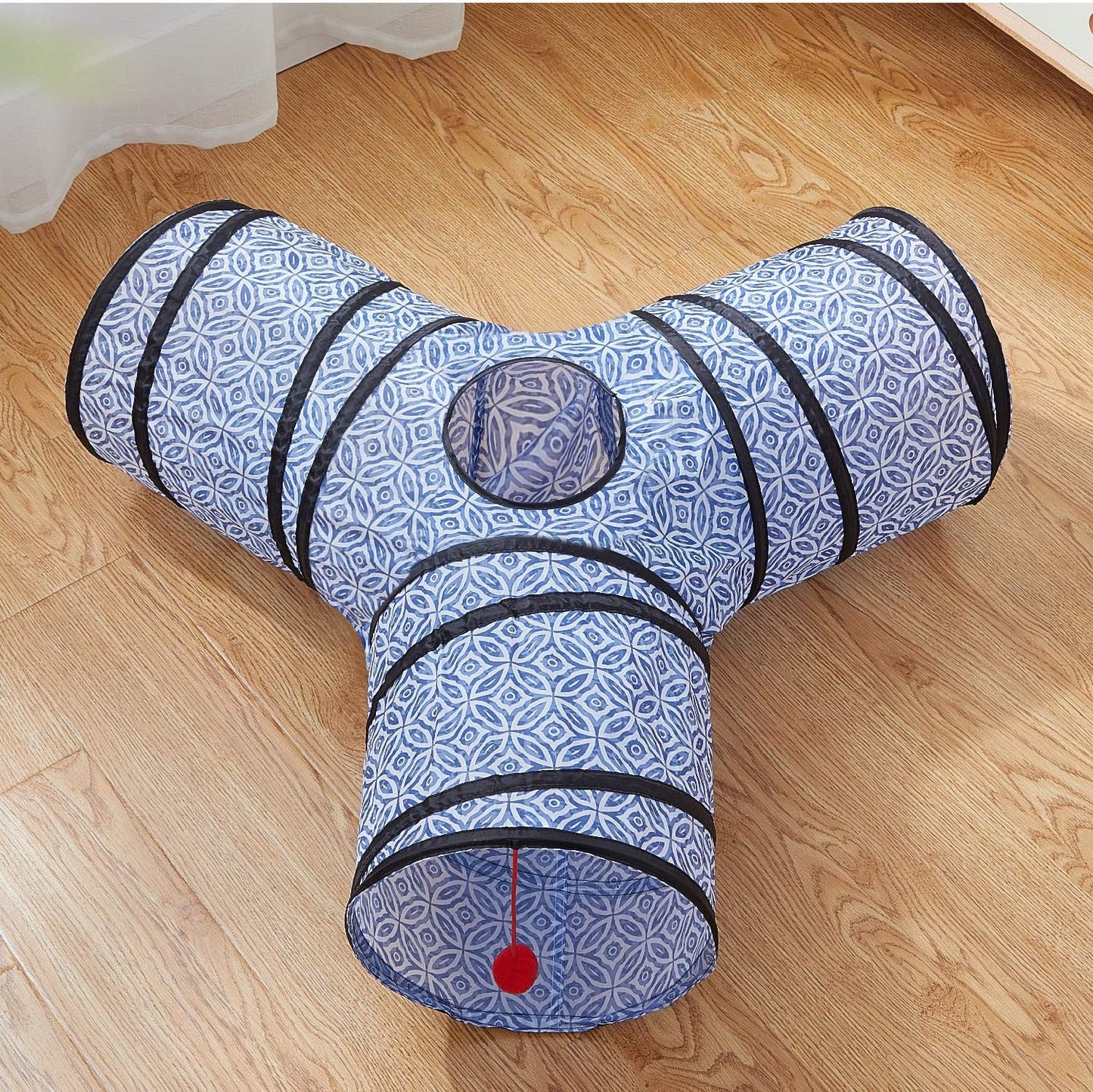 Tempcore 3 Way Collapsible Cat Toys - Indoor Cat Tunnels with Peek Hole & Ball, Perfect for Kittens & Puppies