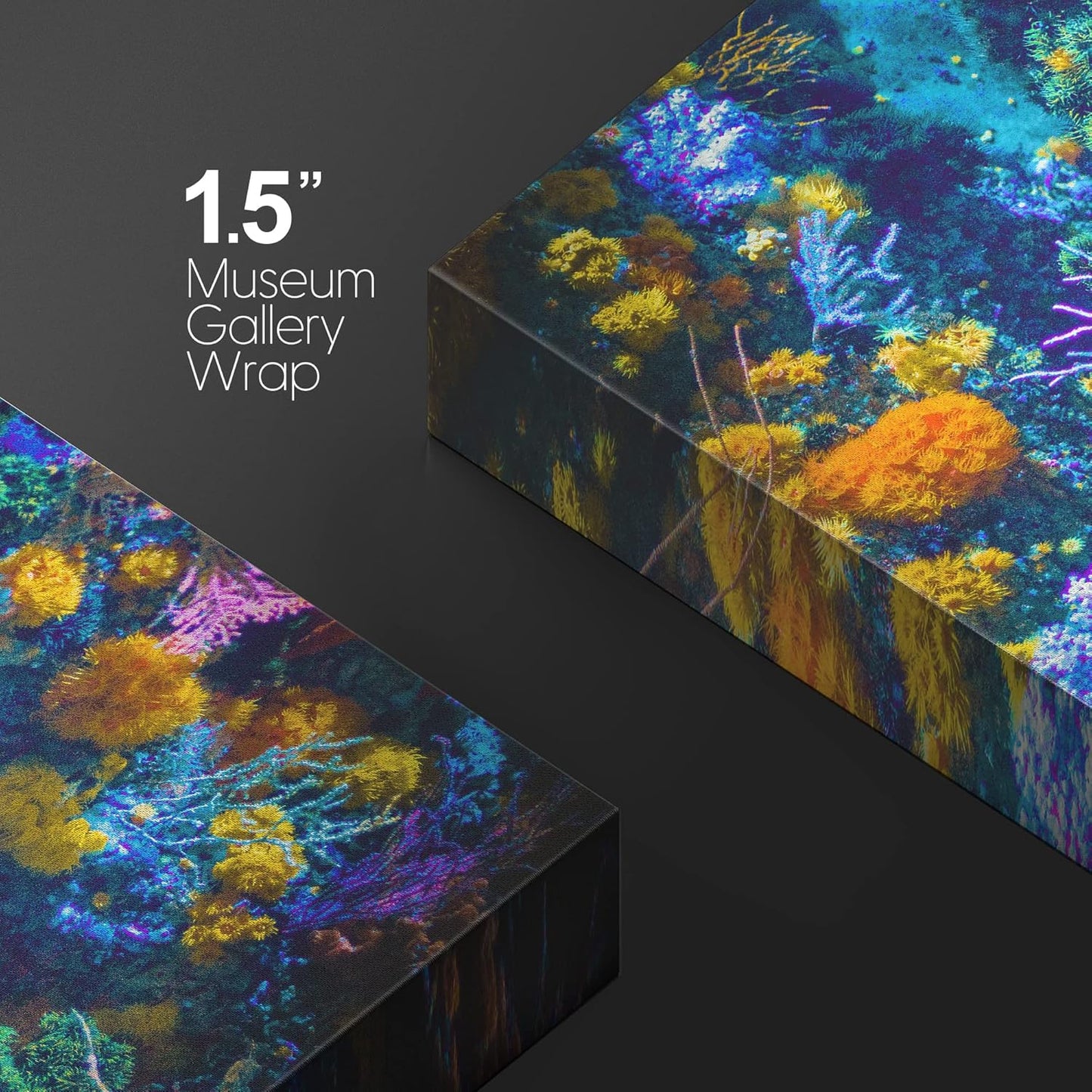 wall26 Canvas Print Wall Art Vibrant Neon Multicolor Anemone Coral Reef Nature Animals Photography Realism Rustic Scenic Landscape Wilderness Earth for Living Room, Bedroom, Office - 24"x36"