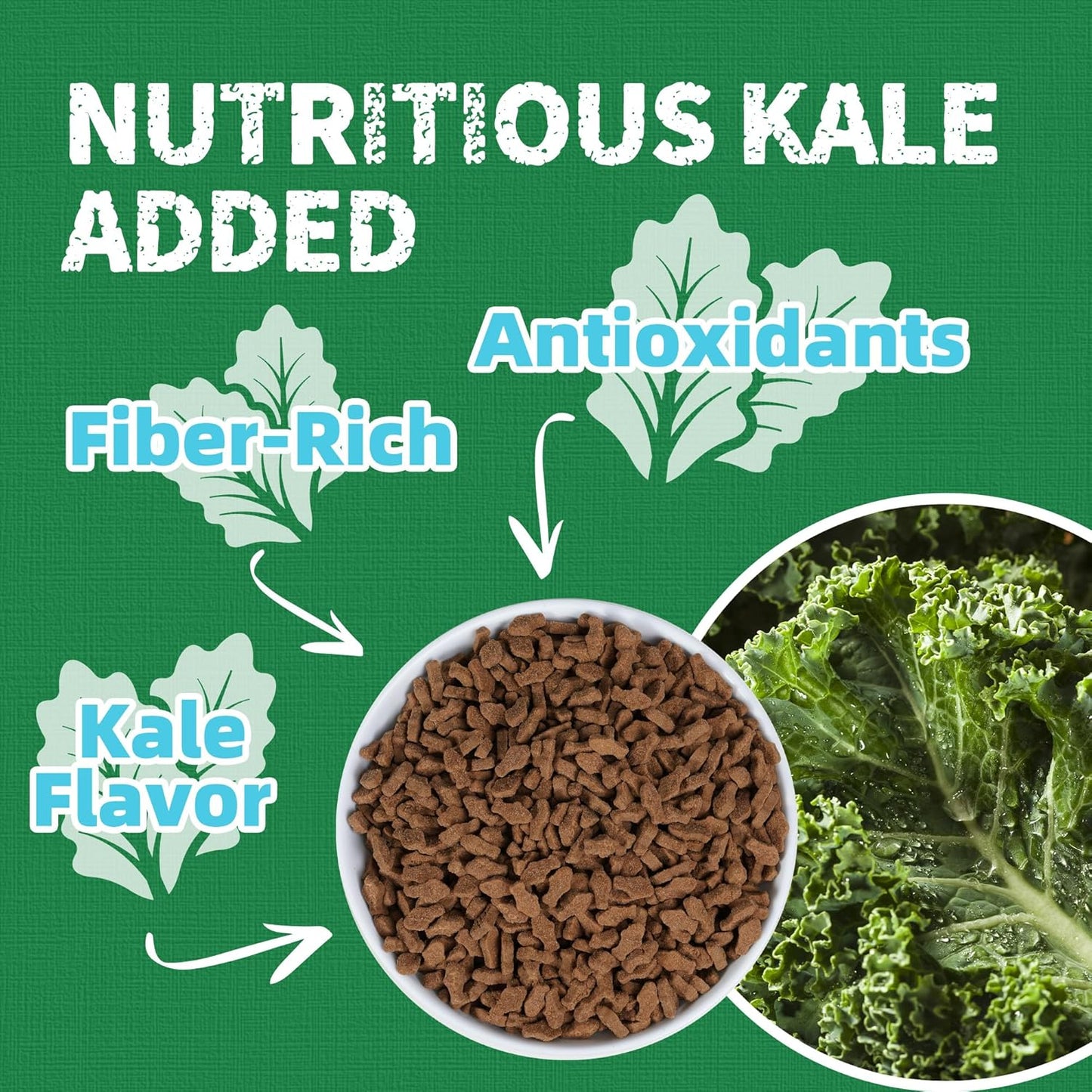 Just Try 16 OZ Kale & Spinach Cat Treats for Indoor Cats, Gluten Free, Low-Calorie Healthy Cat Snacks, Plant-Based Fiber-Rich Natural Chicken Flavor Training Treats