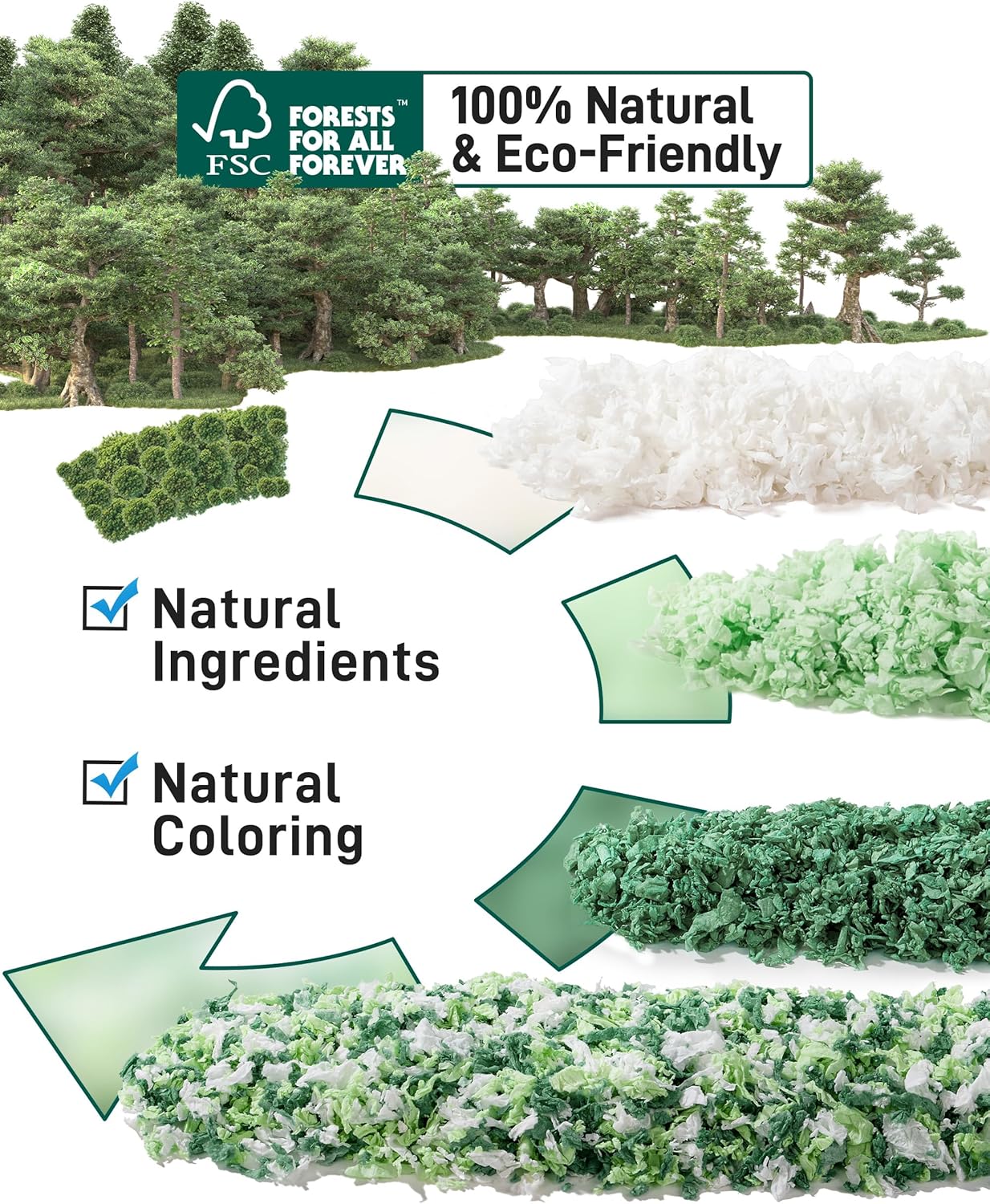 BUCATSTATE Hamster Bedding 70L, 99% Dust-Free Guinea Pig Paper Bedding Odor Control Paper Bedding, Cozy Small Animal Bedding for Rabbit Mouse Syrian Dwarf Hamsters Gerbils (Green)