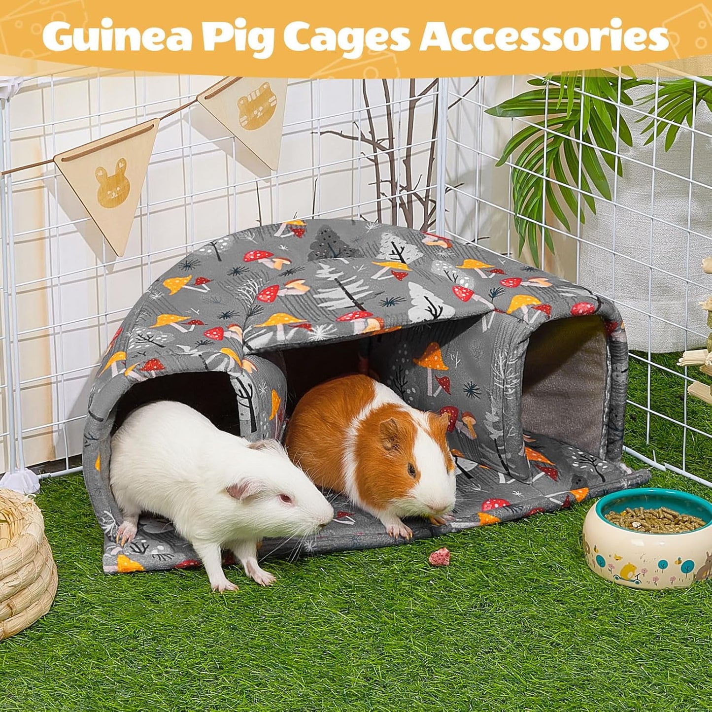 Unicorn Catcher Guinea Pig Hideout - Large Cozy Bed, Warm House, Washable Tunnel Accessories for Small Pets: Hamster, Chinchilla, Bunny