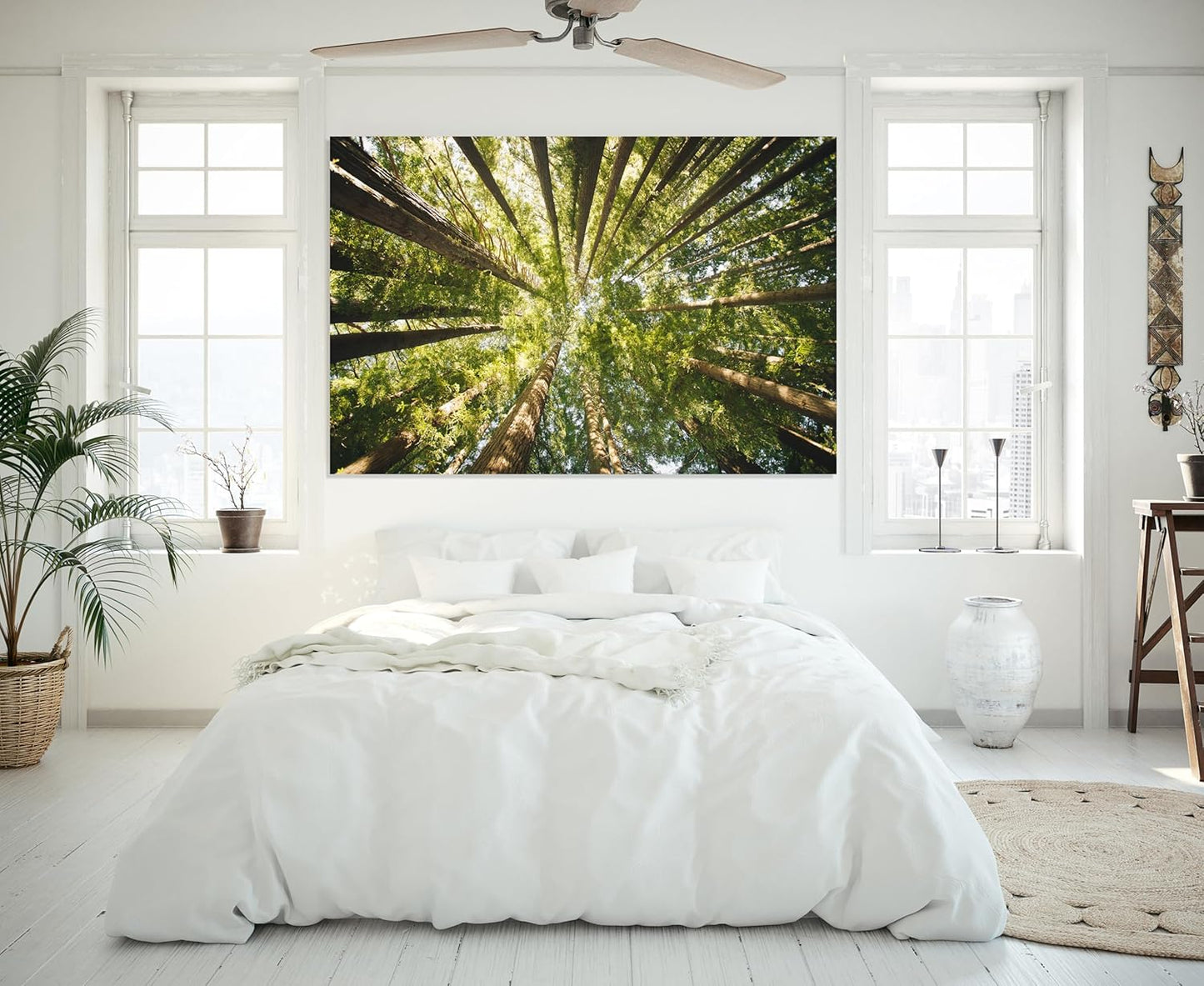 Nature Wall Art Prints - Ocean Forest Mountain Lake Canvas Landscapes - Small to Extra Large Living Room Bedroom Kitchen Bathroom Décor (Serenity in the Forest, 24L" x 36W")