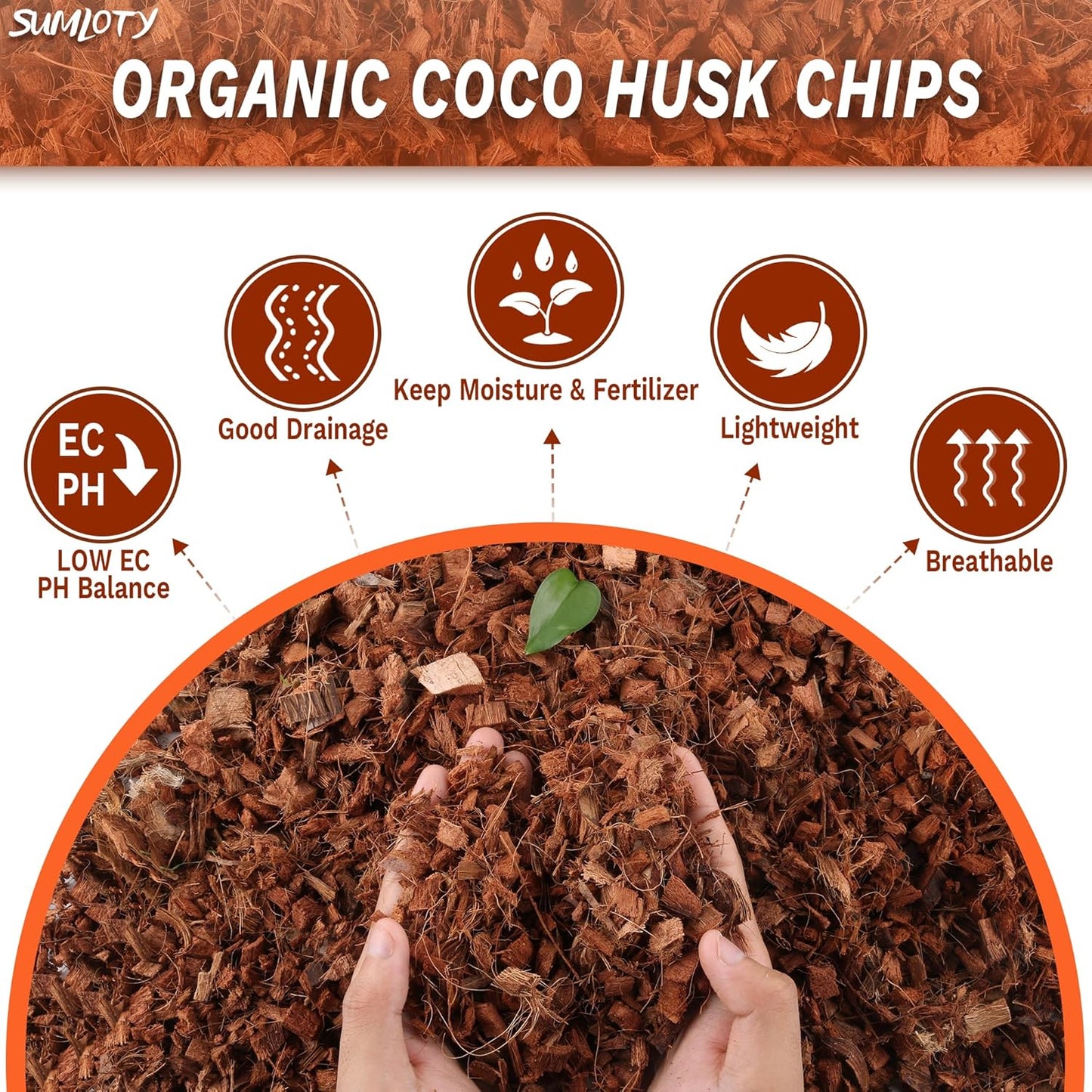Coco Husk -27PACK Organic Coconut Husk Chips with Low EC & PH Balanced, High Expansion Coconut Substrate Coco Husk Mulch for Garden Flowers, Planting, Reptile