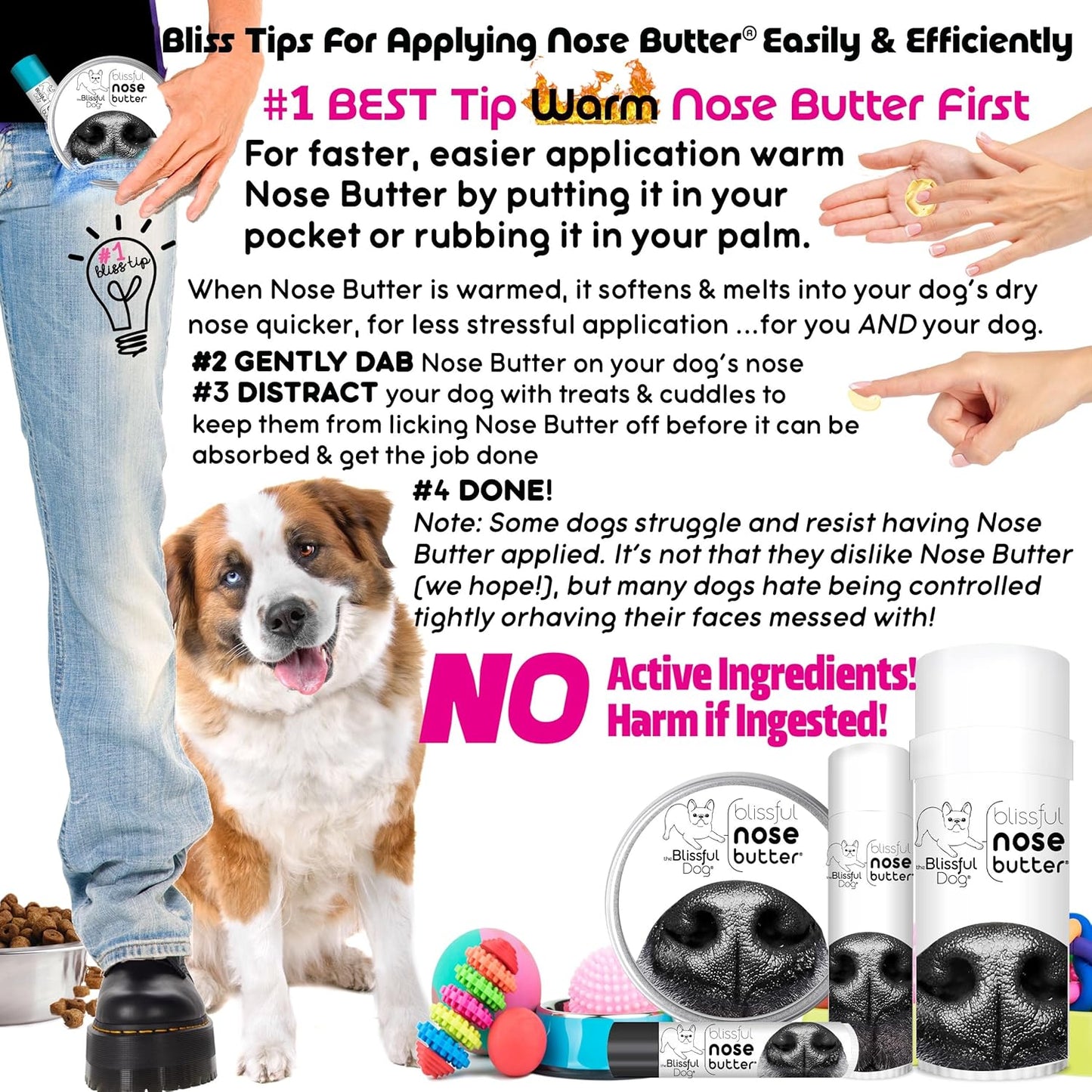 3 Cute Puppies Unscented Nose Butter - Dog Nose Butter, 0.50 Ounce