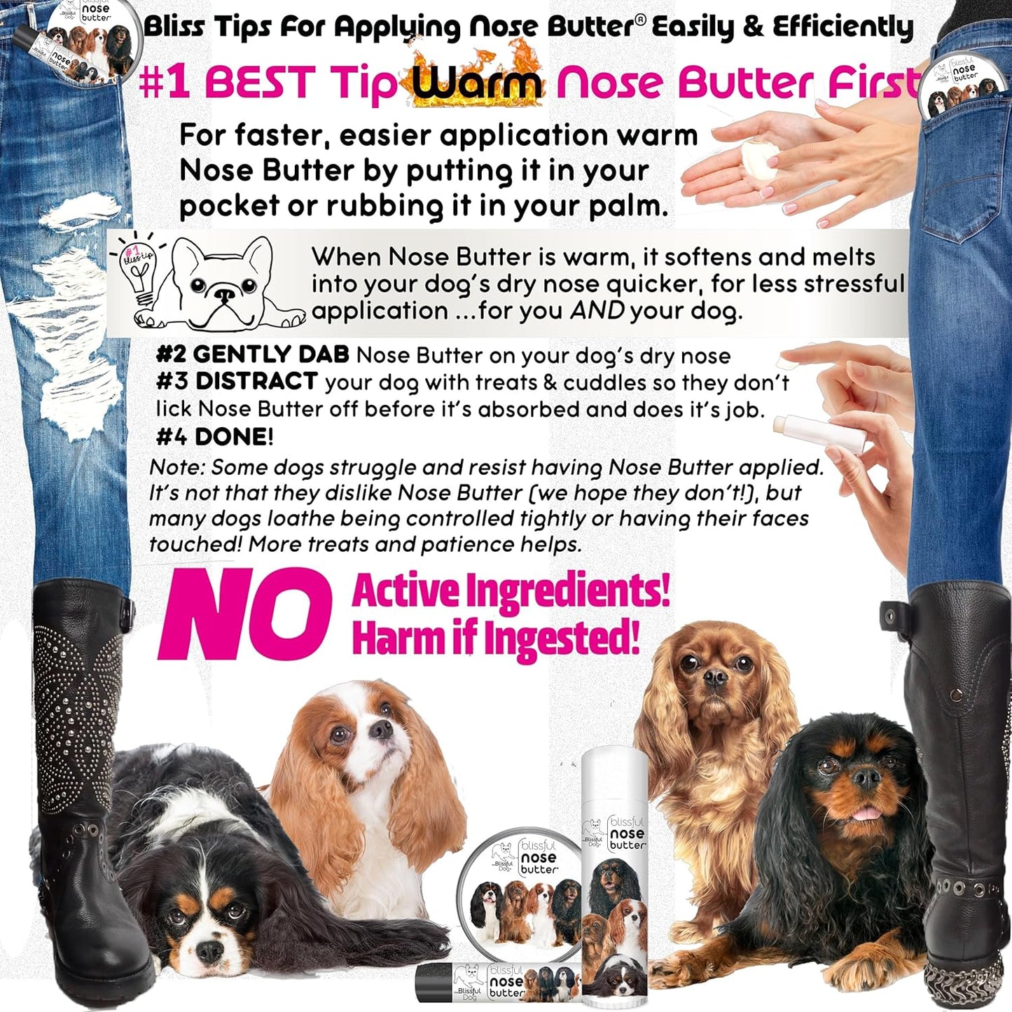 The Blissful Dog All 4 Cavalier King Charles Spaniel Unscented Nose Butter, 16oz