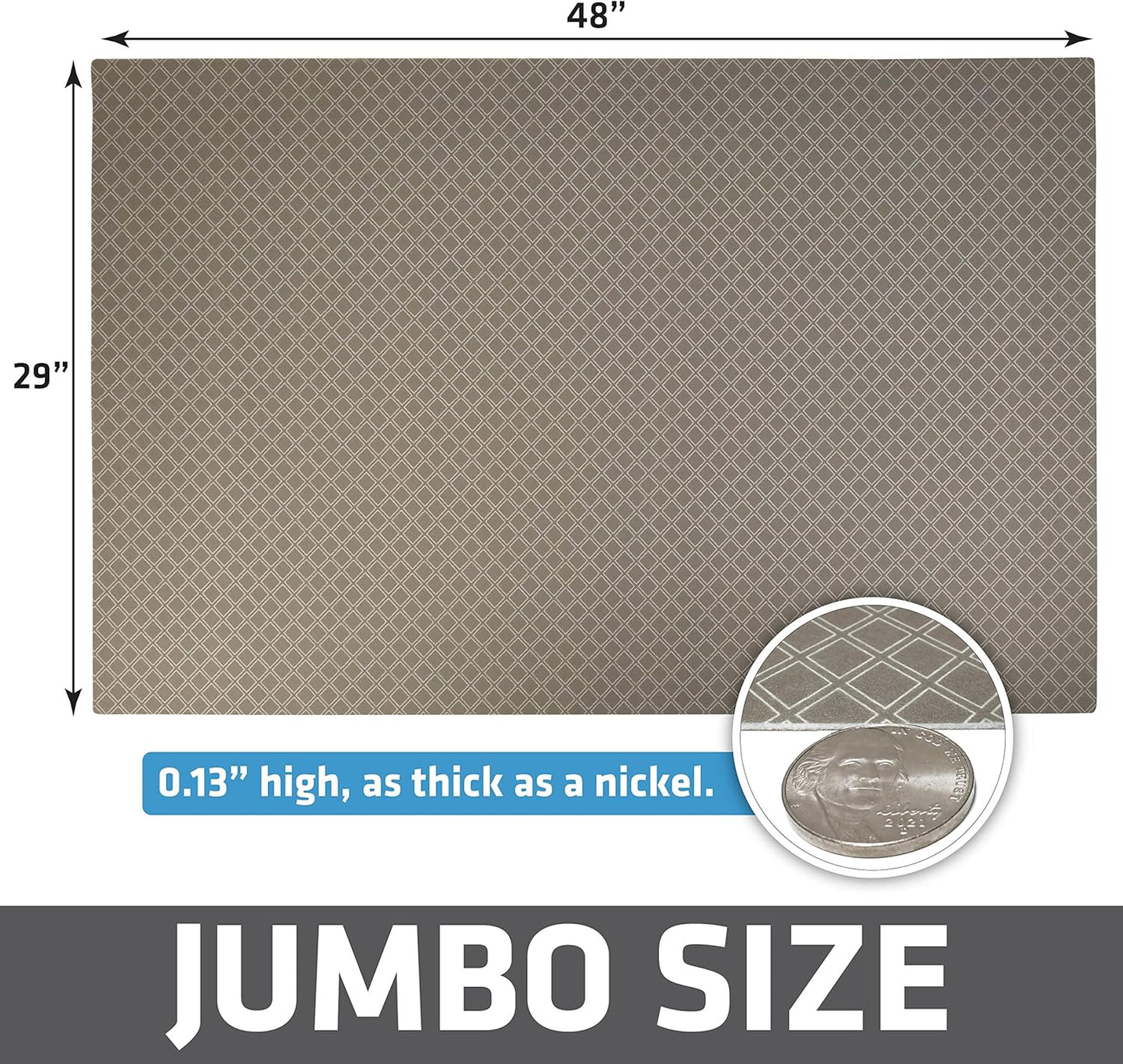 Drymate Dog Crate Mat Liner, Absorbs Urine, Waterproof, Non-Slip, Washable Puppy Pee Pad for Kennel Training - Use Under Pet Cage to Protect Floors, Thin Cut to Fit Design (USA Made) (Taupe)(29”x48”)