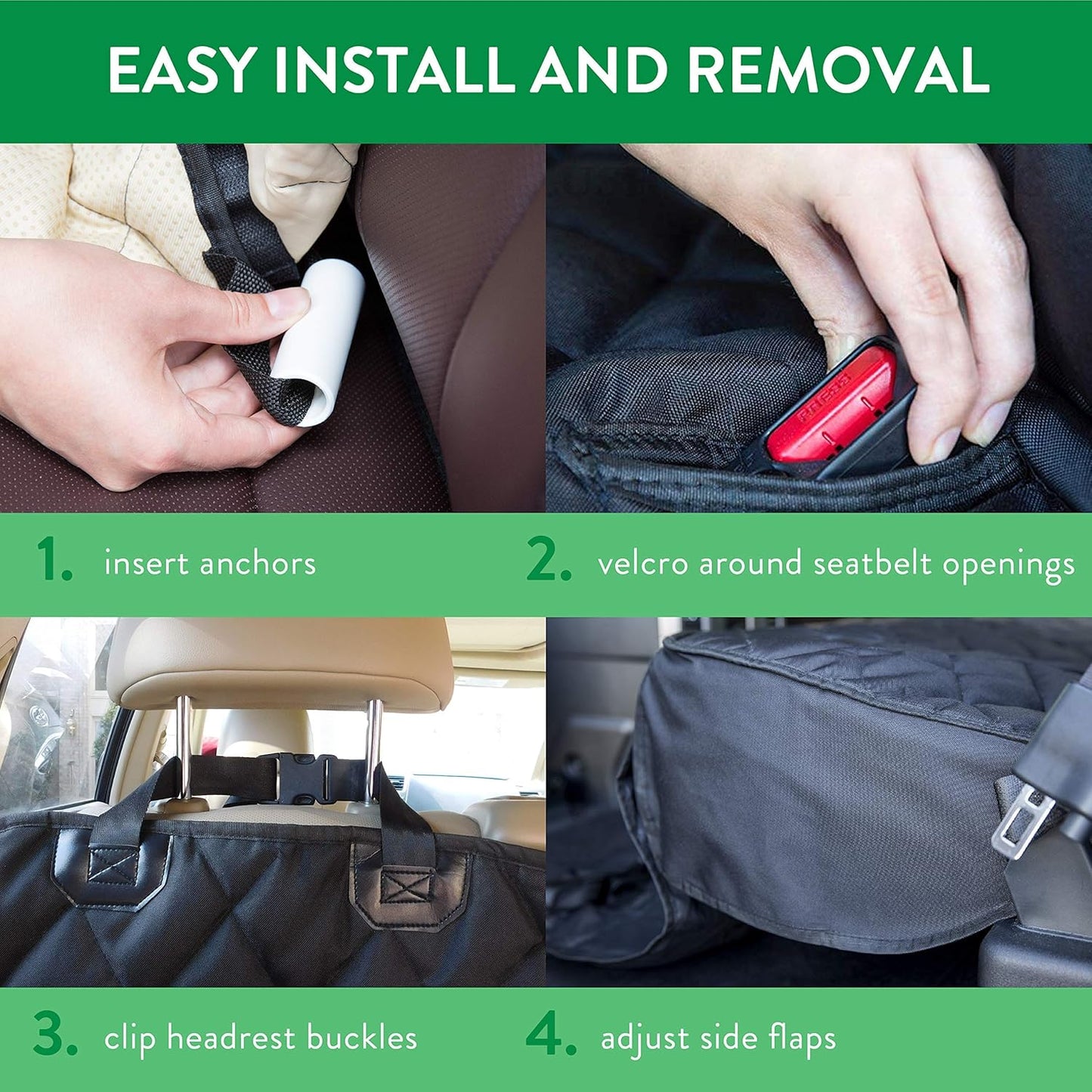 Plush Paws Products Velvet Rear Car Seat Protector w/o Hammock | Washable & Waterproof Back Seat Dog Cover for Car, Truck, & SUV | Nonslip, Tear Resistant Pet Seat Cover | Regular Charcoal