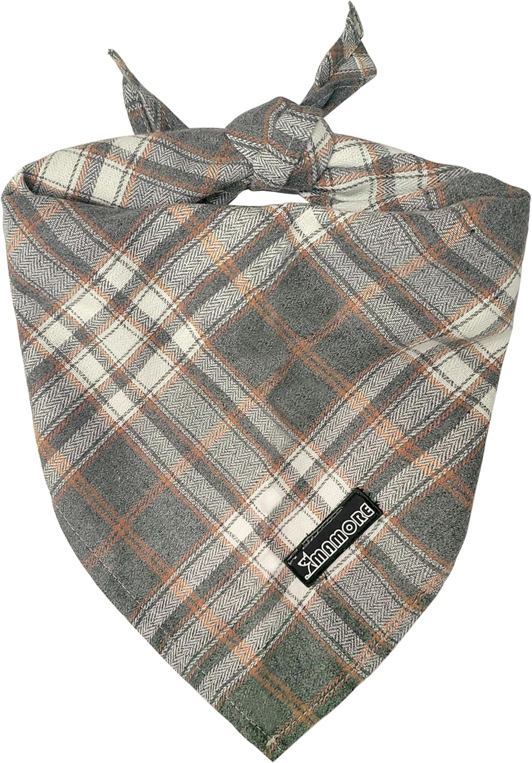 Adjustable Plaid Dog Bandanas,1PC Soft Washable Cotton Triangle Bib Kerchief Scarfs for Small Medium Large Dogs and Cats (Grey, Small)