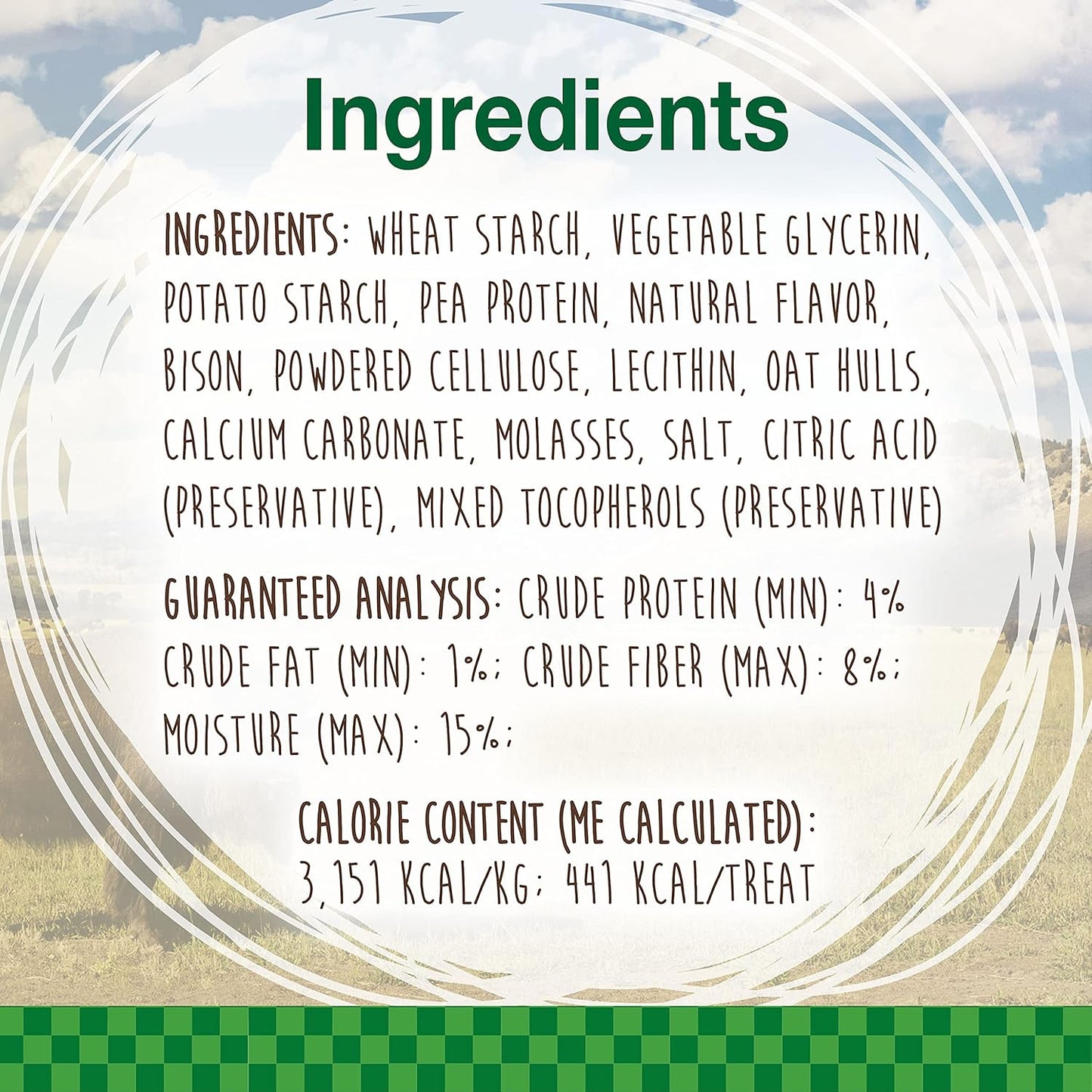 Nylabone Healthy Edibles WILD Natural Longer-Lasting Chew Treats, Bison Flavor, Large Dogs Up to 50 lbs - Made in USA (1 Count)