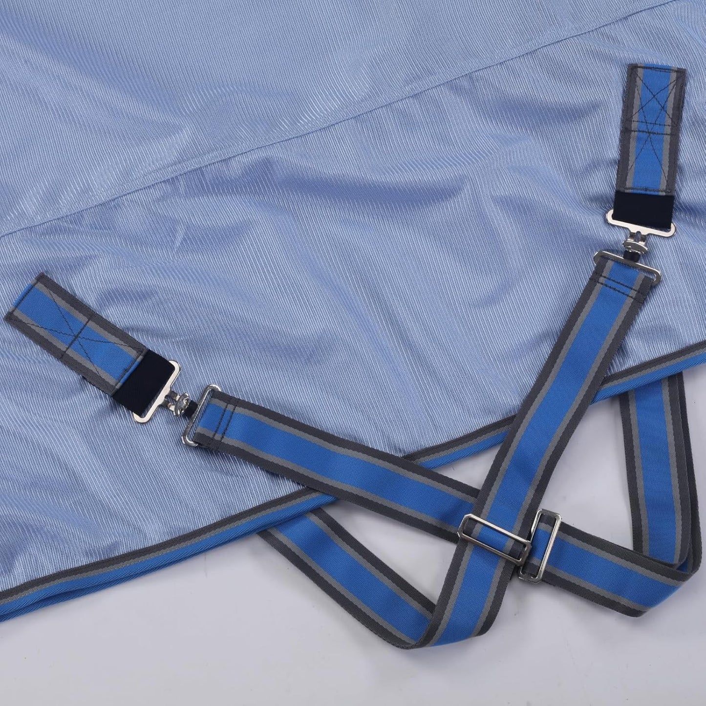 Horse Fly Sheet, Standard Neck Comfy Mesh Fly Sheet for Horses, Equine Summer Sheets UV-Protective Lightblue 81
