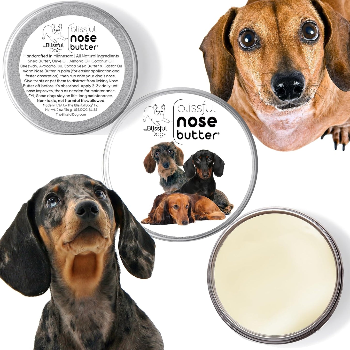 The Blissful Dog Dachshund Unscented Nose Butter, 16oz