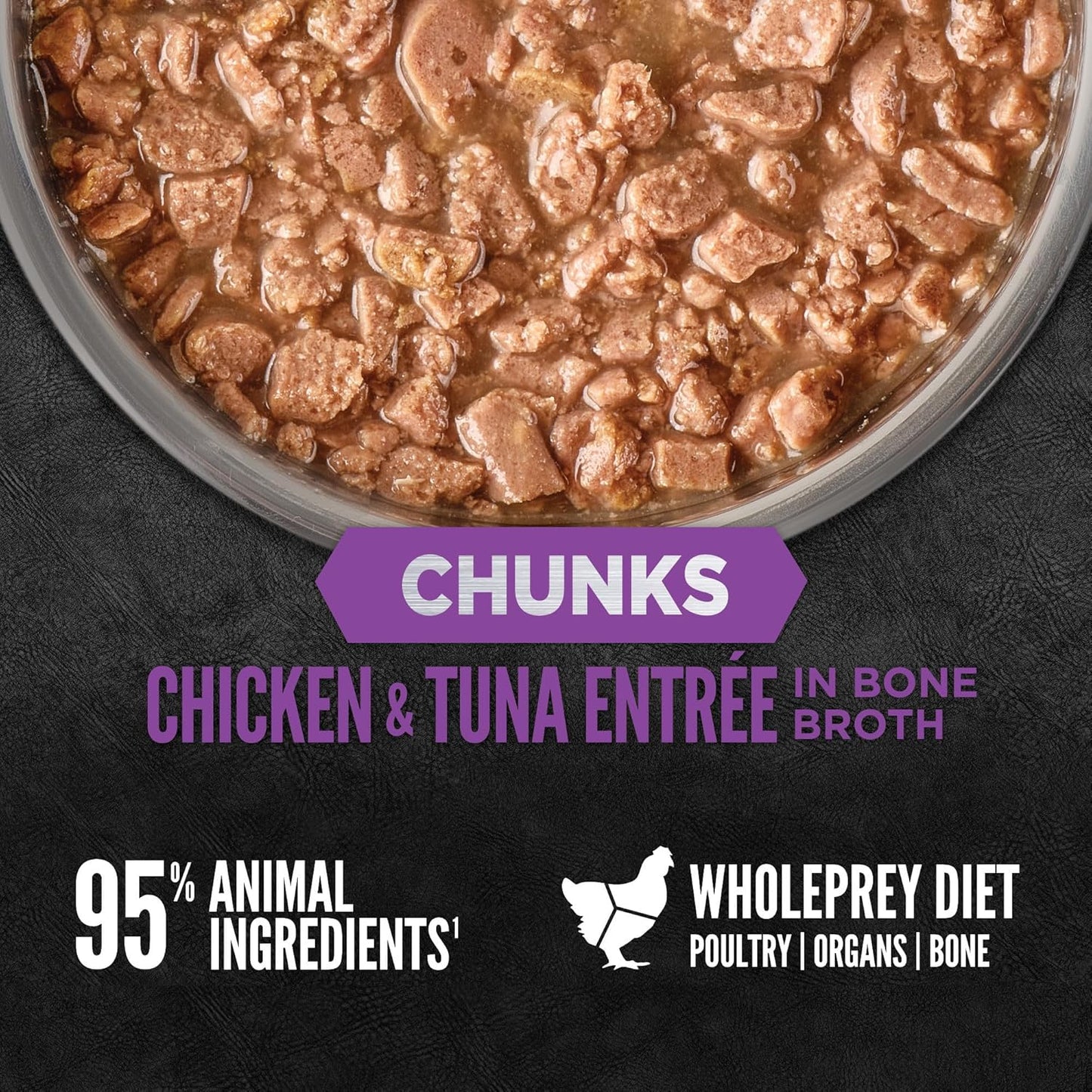 ORIJEN Chunks & Shreds Wet Cat Food Chicken and Tuna Kitten Entrée 3oz Cans (12 Count)