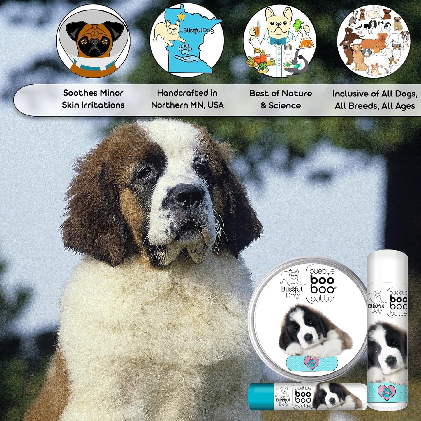 The Blissful Dog 2 oz TIN St. Bernard Booboo Butter
